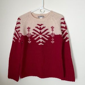 Vintage J Crew Hand Knit Lambswool Crew Neck Sweater Size M